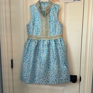 Lilli Pulitzer mini  Franci dress Bermuda blue lagoon jacquard size 12